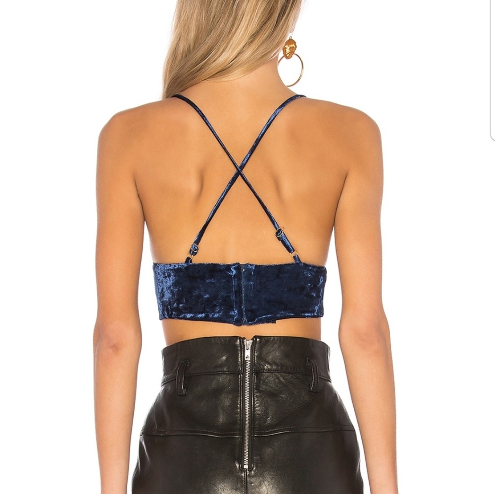 NBD x REVOLVE Ash Bralette in navy velvet - Picture 3 of 6